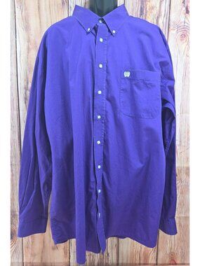 Cinch Mens Purple Button-Down Western Shirt Size 3XL